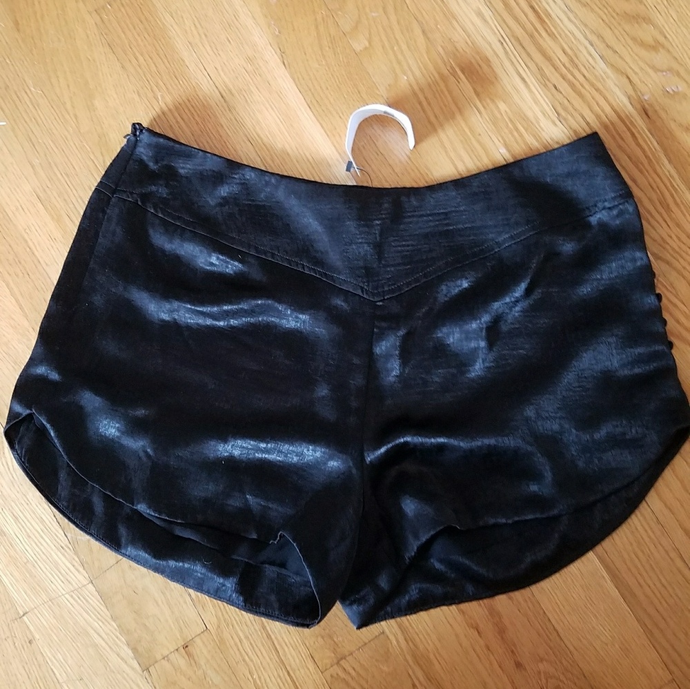 Black Satin Shorts